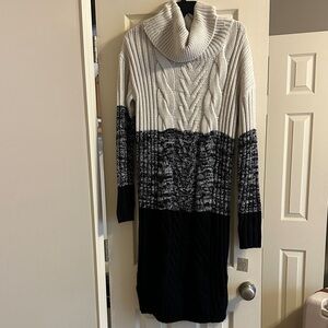 BP Black and Gray Cowl Neck Sweater Dress